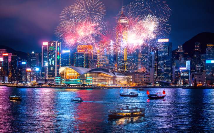 artificii in Hong Kong