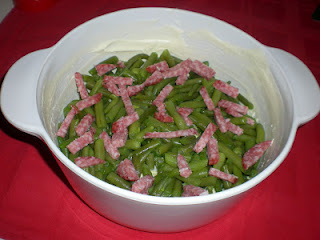 budinca cu bacon si fasole verde