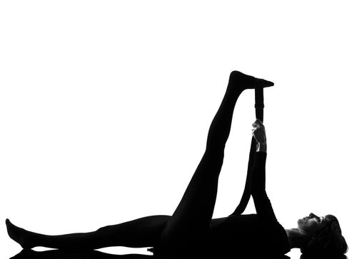 pozitie yoga; Supta Padangusthasana